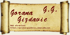 Gorana Gizdavić vizit kartica